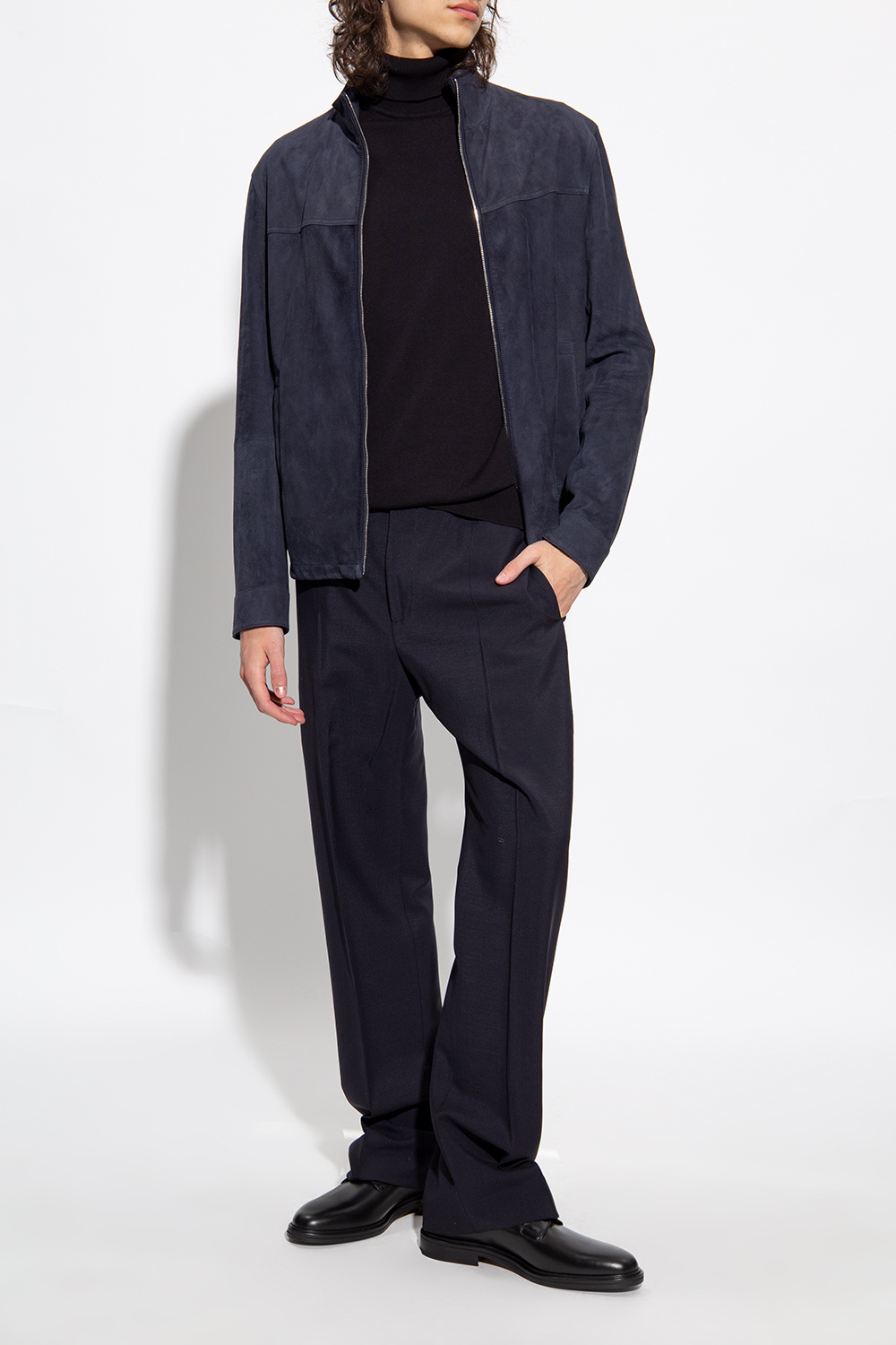 【que shoes】美品 エナメル derby シューズ 黒 23.5 オックスフォードシューズ レディース ヒール レースアップ